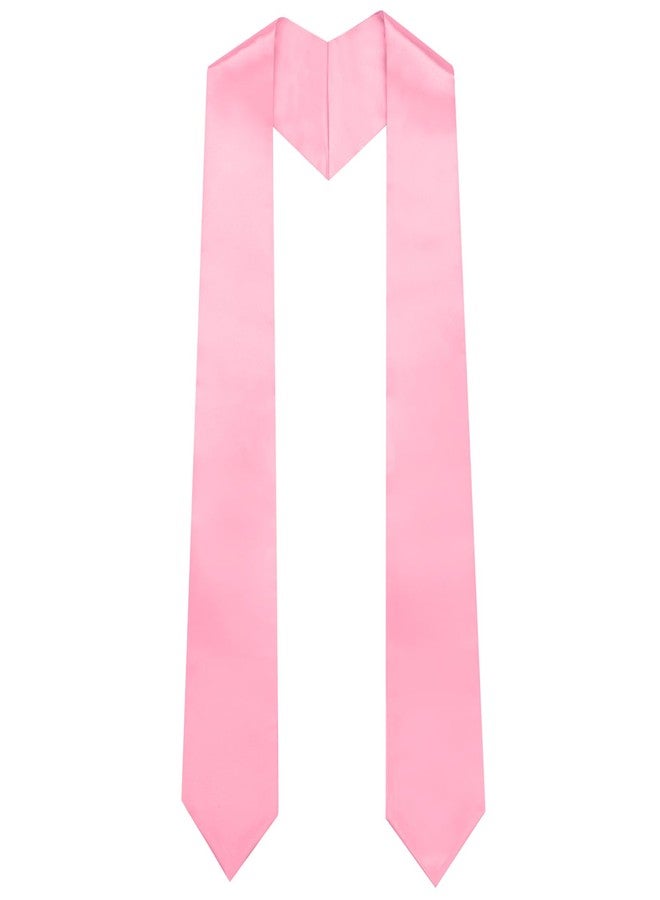 GHGMAO Plain Graduation Stole for Unisex Adults, Class of 2025 Graduation Sash Honor Stoles for Academic Commencements, 60" / 72" Long, 13 Colors (Pink) - Image 1